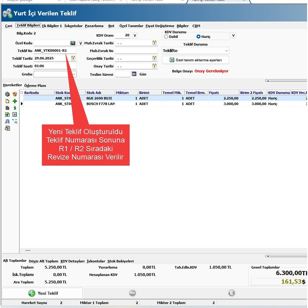 Teklif Revize Sistemi Scripti