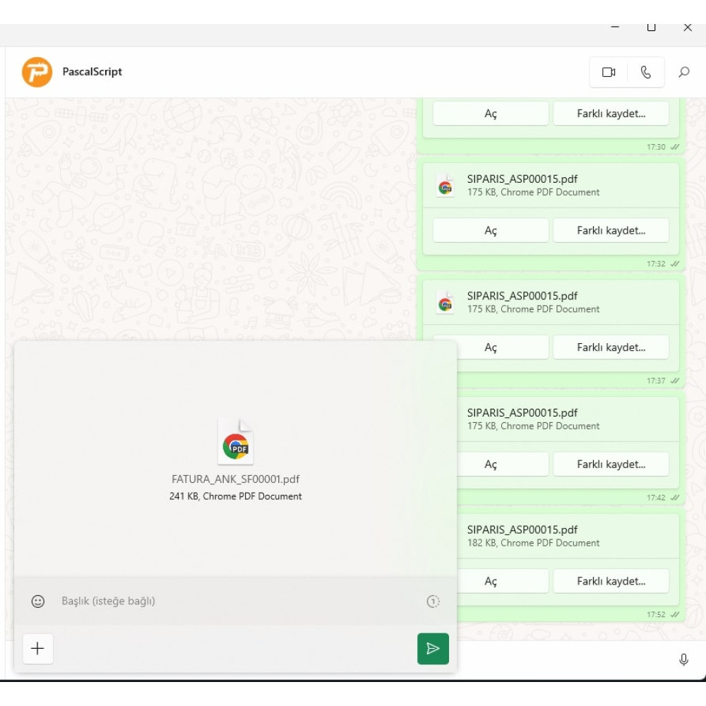 WhatsApp PDF Gönderim Scripti